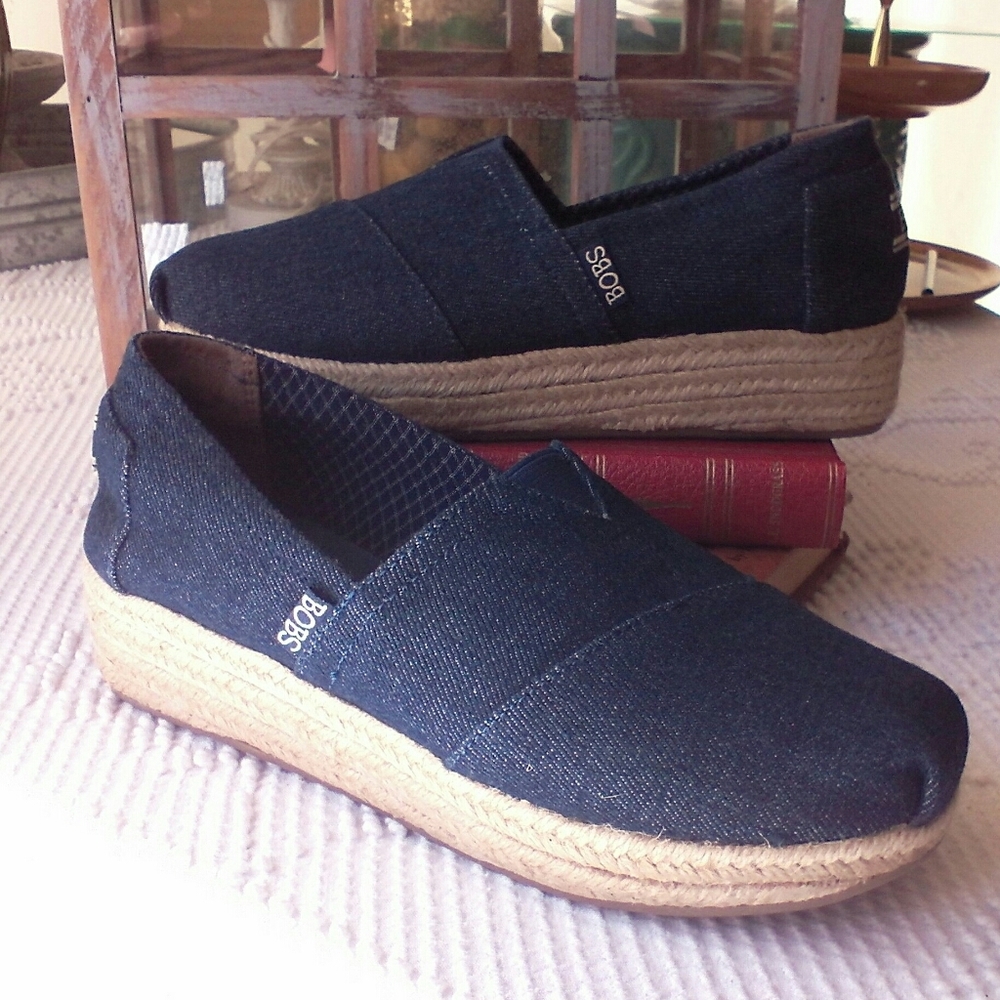 Bobs  Sketchers memory foam blue denim shoes